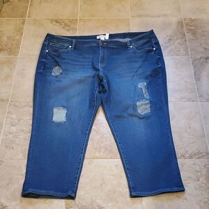 Lane Bryant mid rise girlfriend crop flex magic waistband jeans